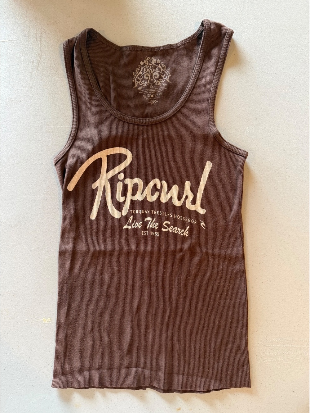 RIP CURL women’s vintage surf ribbed tank top